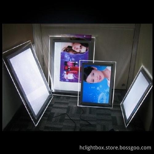 Advertisement Crystal Light Box Acrylic Sheet Poster Frame LED Light Board